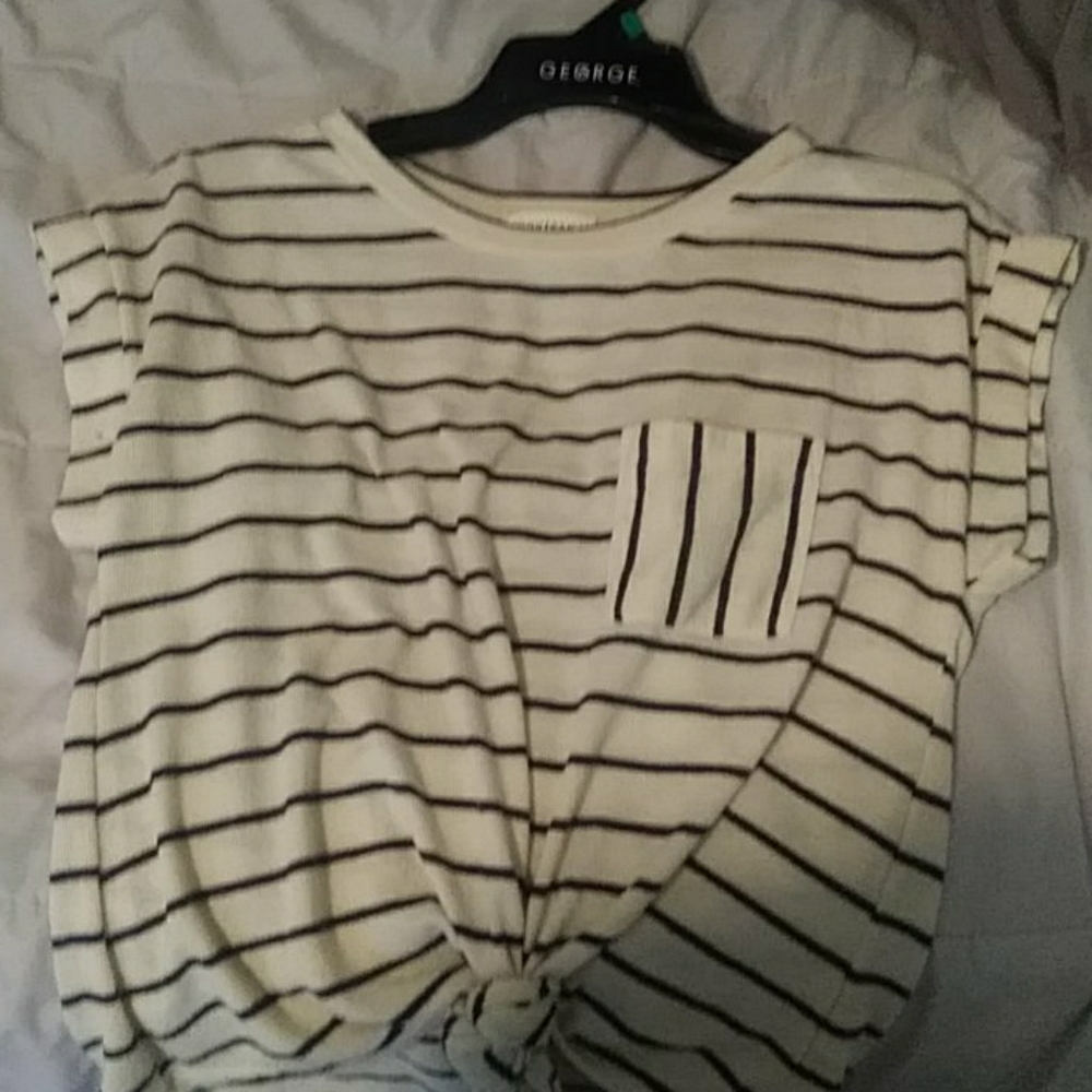 Tied striped top